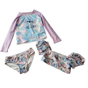 Disney Blue and Pink Rashguard Swim Set